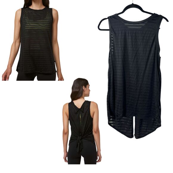 Lululemon Meet Halfway Black Semi Sheer Oversized Flowy Tank Top Size 8 - Picture 1 of 7